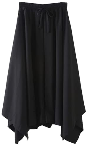 Life Palette Haremshose im japanischen Stil, Samurai-Hakama, für Herren und Damen, Yoga, Ninja-Hose, Schwarz, Schwarz, L/XL