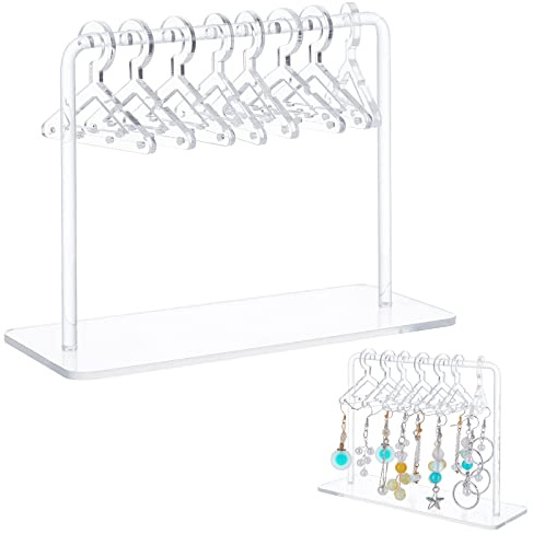 WEBEEDY Acryl Schmuckständer Mit Mini Aufhängern Ohrring Halter Organizer Ohrringschrank Ohrringhalter Für Frauen, Mädchen, Schmuck-Organizer, Ständer Für Einzelausstellungen Geschenke zu Weihnachten