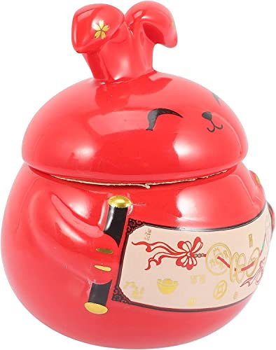 Ceramica Coniglietto pasquale Biscottiera Contenitori da cucina Contenitore per tè in foglie sfuse Coniglietto pasquale Forma di coniglio Contenitore per il tè Vaso in porcellana Vaso per caffè Zuc