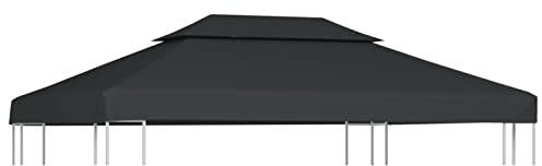 BULANED Pavillon-Dachplane mit Kaminabzug, Pavillon Ersatzdach, Faltpavillon Dach, Gartenpavillon Dach, Ersatzdächer Für Pavillons, 310 g/m² 4x3 m Anthrazit
