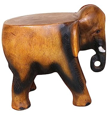 Homoyoyo Banco De Zapatos De Madera Maciza Taburete Redondo Creativo Forma De Elefante para Cambiarse Los Zapatos El Hogar Oficina