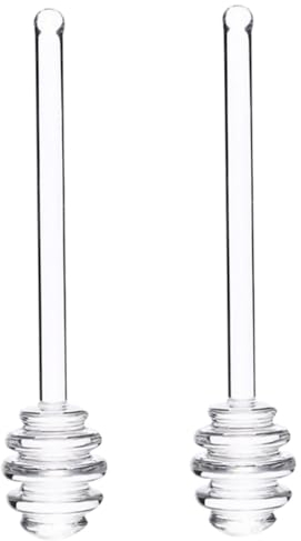 BESTonZON 2stücke Kunststoff Honiglöffel Honigrührer Siruprührer Honigrührstäbchen Honigrührstab Transparent Rühren Sticks Für Kaffee Marmelade Lebensmittelecht Einfache Handhabung