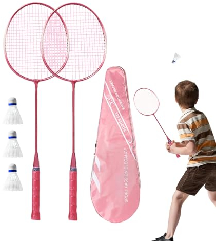 Kasmole Badminton-Set für Erwachsene, Professioneller Badmintonschläger, leicht, Badminton-Set mit hochelastischem Puffergriff als Geburtstagsgeschenk