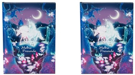 goldbuch 43579 Freundebuch Unicorn, Freundschaftsbuch DIN A5 mit 88 illustrierte Seiten, für Kita, Hort und Grundschule, für Beste Freunde in der Schulzeit, Kunstdruck, Lila, 70 Mm (Packung mit 2)