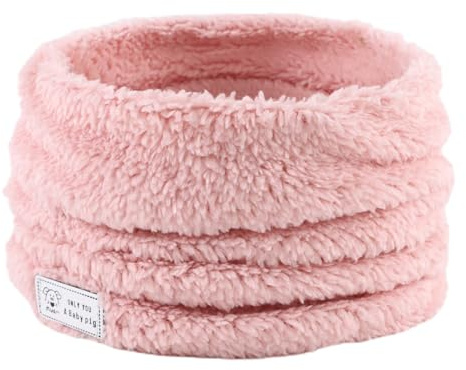 Pesaat Thick Fleece Baby Scarf For Boys Girls Warm Infant Toddler Scarves | 1-5 Years, Double-Layer Fleece, Kids Neck Warmer Thermal, Easy Pull-On Snood Design, Cute Pig Label, School & Outdoors