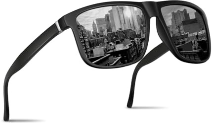 FLEERNIO Polarisierte Sonnenbrille Herren Damen, UV400 Schutz Unisex Sonnenbrille Polarisiert, Sommer Brille Herren Polarized Sunglasses Men, Polarisiert Herren Sonnenbrillen Set Schwarz/Orange/Blau