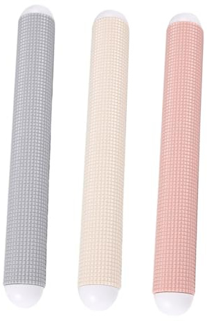 Hoement Mattarello Antiaderente in Abs Per Stendere La Pasta, Set Da 3 Pezzi (grigio, Beige, Rosa) Per Uso Domestico e Ristoranti, Bastoncini Per Laminazione Facile e Leggero