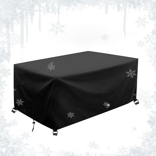 AJALGZ Abdeckung Gartenmöbel Winterfest 190x80x100cm/LxBxH Wasserdicht und Winddicht Gartenmöbel Outdoor Abdeckung Gartenmöbel 420D Oxford Gewebe Outdoor Schutzhülle für Terrassenmöbel-Schwarz