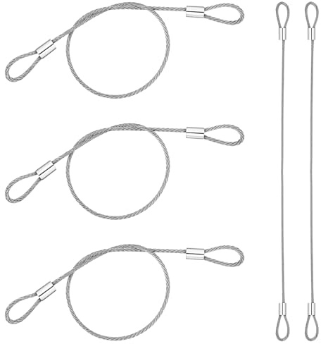 Cable de seguridad antirrobo para equipaje de 31 cm y 15 mm, cable de seguridad trenzado recubierto de acero flexible, cable de seguridad con doble bucle para candado de disco (paquete de 5)