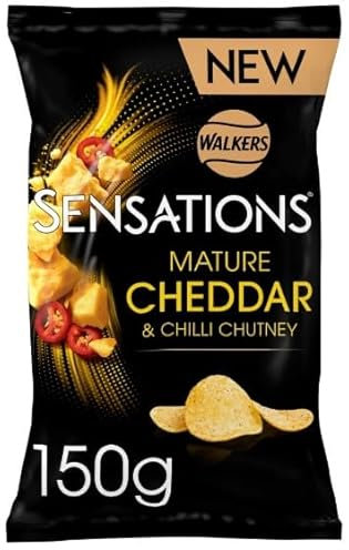 2 x Mature Cheddar & Chilli Chutney Flavour Potato Crisps 150g Delicious Tasty Treat Perfect For Sharing With Friends And Family