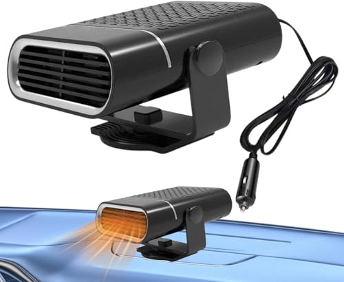 Opilroyn Sbrinatore per riscaldamento auto, autoadesivo, 12 V, 24 V, riscaldamento elettrico per auto, riscaldamento interno auto, girevole per lo sbrinamento del parabrezza