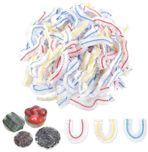 200Pcs Food Covers Fresh Keeping Bags Elastic Bowl Covers Plastic Food Storage Covers Disposable Plate Covers for Fruit Vegetable Meat Food