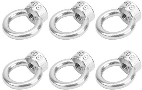 Noci per Occhiali in Acciaio Inossidabile, Anello Dadi Fili Femmine 10pcs M6 Bulloni per gli Occhi Dadi Aderenti in Acciaio Inossidabile per le Forniture