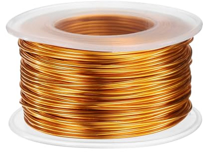 QUARKZMAN 18 Gauge pysseltråd aluminiumtråd 1,0 mm 30 meter flexibel böjbar aluminiumtråd metall smyckestråd blomtråd för smyckestillverkning modellering hantverk gör-det-själv, guldton