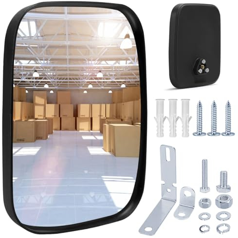 UHETLET Verkehrsspiegel für Ausfahrten Weitwinkel Verstellbarer Konvexspiege Verkehrssicherheit 19 x 16 cm Traffic Mirror Innen Außen gewölbter Spiegel für Ausfahrten Garage Krankenhaus Parkplatz