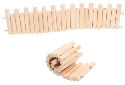 WEKADRIN 2 Stück Hamster Holzleiter Kletterbrücke Käfig Zaun für Hamster Zwerghamster Meerschweinchen Kleintiere Flexible Kombination Sichere Spiel und Kletterplattform Gehege Erweiterung