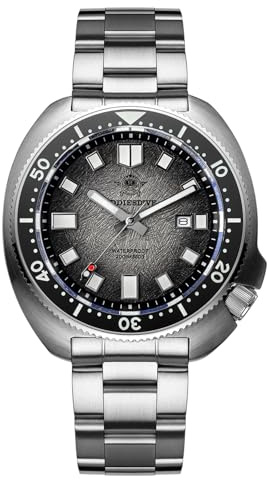 ADDIESDIVE Classy Diver Watch for Men Anti-Reflective Synthetic Sapphire 200 M Waterproof Super Lume Black Quartz Watches for Swimming/Surfing