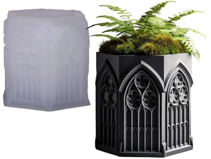 Moule en silicone multi-usages pour récipient à bijoux en résine, fenêtre d'église, pot de fleurs et récipient à bougie décoratif, moule à stylo de bricolage