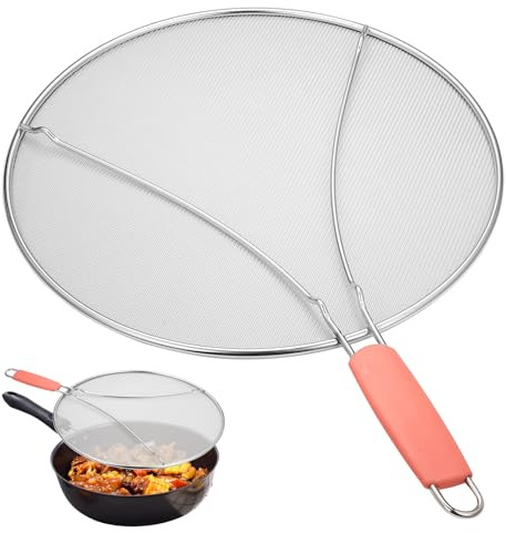 McBlast 1 PcsCouvercle Anti Projection, 32,8cm Couvercle Anti Eclaboussure Cuisine, Couvercle Poele PassoireAnti-éclaboussures en Acier Inoxydable avec Poignées, Pare-éclaboussures pour poêle à Frire