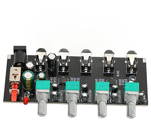 Xiuganpo Tablero Mezclador de Sonido Estéreo de 4 Vías con Control de Volumen Independiente para Monitoreo o Enrutamiento para Teclados, Baterías, Guitarras, Bajos y Más, Ideal para Equipos de