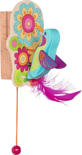 goki 60649 - Türklopfer Kolibri Tiki – goki66 Türklopfer aus Holz mit Zugkordel, Türklingeln & Türglocken Waren gestern, Kinderzimmer-Accessoire