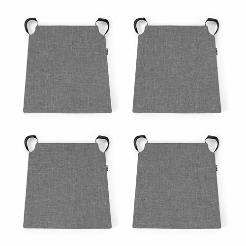 POKAR Pack de 4 Cojines Trapezoidales para Silla 41x35x40 cm Gris