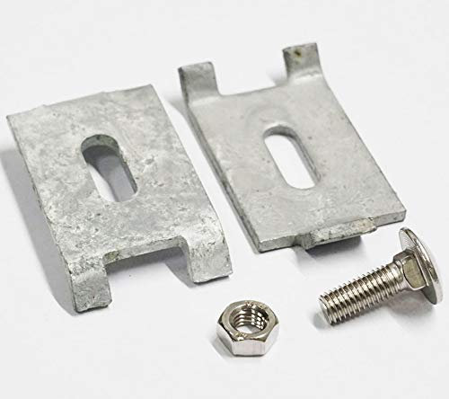Gittermattenverbinder Set flache Form 100 Stück, Farbe verzinkt (silberfarben) Zaunzubehör, Doppelstabmattenverbinder, Eckverbinder, Mattenverbinder, Doppelstabmatten-Verbinder