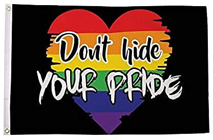 AZ FLAG - Bandera Arco Iris Dont Hide Your Pride - 150x90 cm - Bandera Lgbt No Te Escondas 100% Poliéster Con Ojales de Metal integrados - 110g - Colores Vivos Y Resistente A La Decoloración