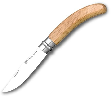 Joker Taschenmesser NE21 Eichenholzgriff, drehbare Zwinge, 420 Edelstahlklinge 7,5 cm, Angelgerät, Jagd, Camping und Wandern.