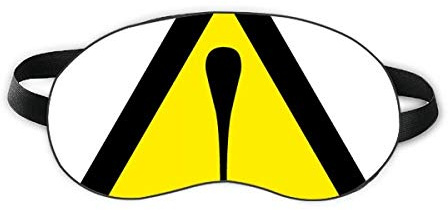 Warning Symbol Yellow Black Safe Triangle Sleep Eye Shield Soft Night Blindfold Shade Cover