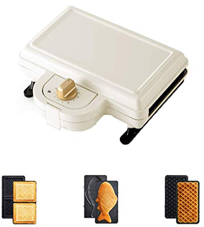 Máquina de gofres multifuncional 5 en 1, sandwichera, máquina de rosquillas, tablero antiadherente, control automático de temperatura, hace que los huevos fritos y el queso asado sean eficientes