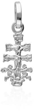 Cruz Caravaca Plata de Ley 925ml - Angeles y Cristo en Relieve - Bendecida - Fabricada en España.
