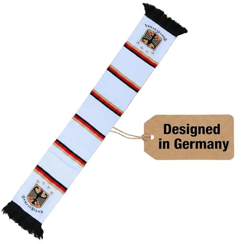 Generisch Deutschland Schal - Balkenschal/Goldwappen - (High Definition Strickschal mit Lurexgold)