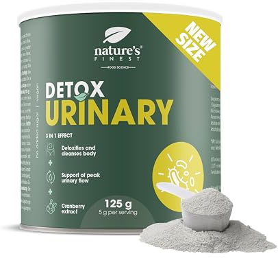 Nature's Finest Detox Urinary Drink 125 g, Trinkpulver mit Cranberry, Chlorella, Mariendistel & Artischocke, Zitrone, Vegan