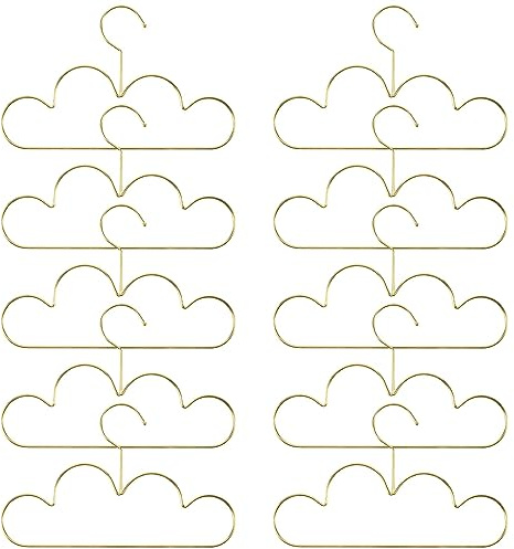 PRATYAHARA 10 Stück Rutschfeste Metall Kleinkinder Kleiderbügel Golden Kids Cloud Form Mantel Kleiderbügel Kleidung Lagerung Organizer Rack
