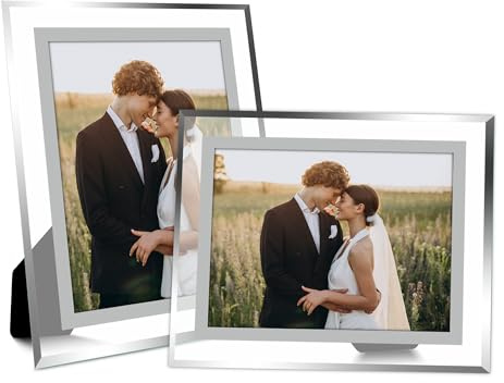 The Stories of Us 4x6 Picture Frames, HD Glass Photo Frame for Tabletop Horizontally or Vertically, 2 Pack