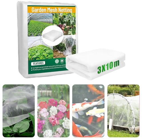 HuaMuDM Filet Anti Insecte,3x10m Filet de Protection Contre Les Insectes,Filets pour Jardin,Disponible pour Le Camping Extérieur,Protection des Plantes,Légumes et Fruits,Fleurs