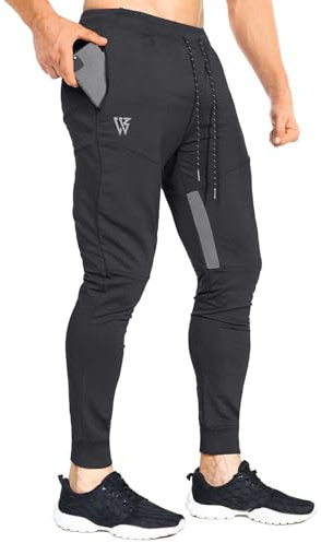 BROKIG Gym Jogginghose Herren Fitness Laufhose Herren Lang | Sport Trainingshose Herren Baumwolle, Sporthose Herren Lang, Slim Running Shorts, Gym Shorts mit Taschen