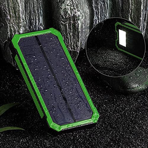Caricabatterie solare da 50.000 mAh Impermeabile Solar Power Bank Portatile a doppia porta USB Pannello di energia solare Power Bank, verde