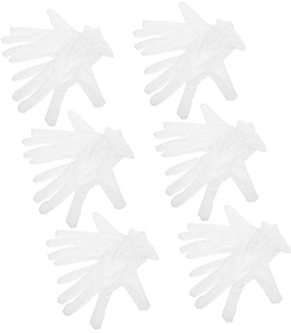 JEWEDECO 6 Paar Baumwoll-handschuhe Für Schmuck Arbeitshandschuhe Baumwolle Prüfhandschuhe Für Münzen