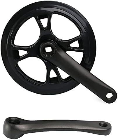 Kurbelgarnitur, Fahrrad-Single-Speed-Kurbelgarnitur, 48 Zähne, zusammenklappbar, for elektrisches Fahrrad, Kurbelgarnitur, Aluminiumlegierung, 152 mm, galvanische Kunststoffabdeckung, Fahrradteil, 01