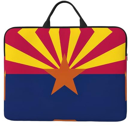 JEJEA Arizona bandiera dello stato stampa Copertura protettiva per il trasporto del computer portatile da 14 pollici durevole antiurto, Nero , Taglia unica