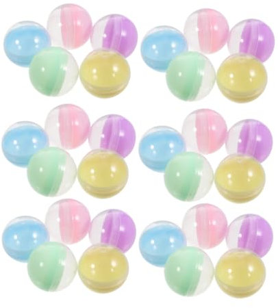 ABOOFAN 100pcs Macaron Capsule Shells for Vending Machines Empty Plastic Balls Round Containers for Diy Crafts and Prize Machine Dispenser