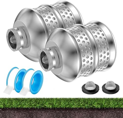 Aspersor de manguera de agua, burbujeador de manguera de aleación de aluminio, burbujeador de manguera de rosca interna, cabezal de filtro inoxidable para proteger el suelo y las raíces de las plantas