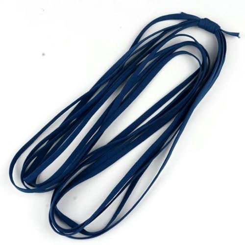 Banda elástica suave de colores de 5 yardas y 5 mm, cuerda elástica plana con núcleo, banda de goma blanca, línea elástica, accesorios de costura para bricolaje, azul marino, 5 mm