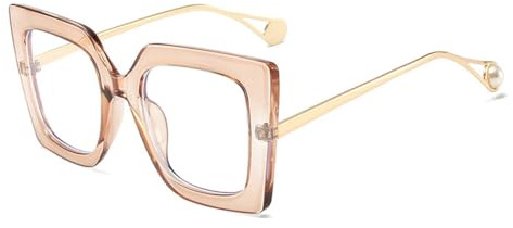 AOOLIA Overside Lesebrille Damen, Quadrat Modellieren Lesen Gläser Brille, Anti-Blaulicht Anti-Ermüdung Lesehilfe