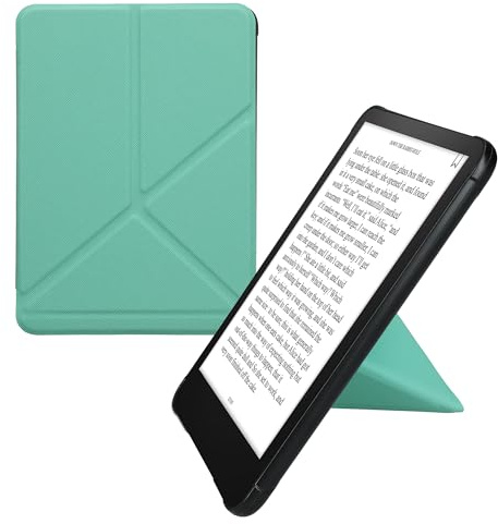 kwmobile Carcasa Compatible con Amazon Kindle Paperwhite (2024)/Colorsoft Funda con Soporte - Funda y Tapa con Cierre magnéetico - Menta