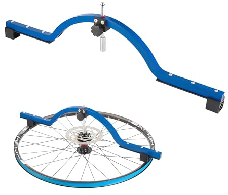 Mimoke Aluminiumverktyg för fälgmedelsmätning – universell centrerare för cykelhjul 12–29 tum, kompatibel med MTB, racercykel, BMX, kan även användas med monterade däck (blå)