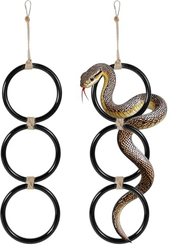 2 Stück Schlange Kletterringe, Schlangen Beschäftigungsspielzeug Reptilien Terrarium Zubehör Dekorative Lebensraumzubehör Swing Kette Spielzeugdekoration Interaktiv für Terrarien Bärtige Drachen