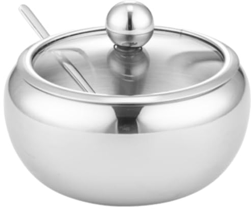 GLEAVI Sucrier Acier Inoxydable Avec Couvercle Pot à Contenant à Épices Moderne Pour Cuisine Maison